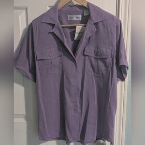 NWT Vintage Baxter & Wells Women's Purple Button Up